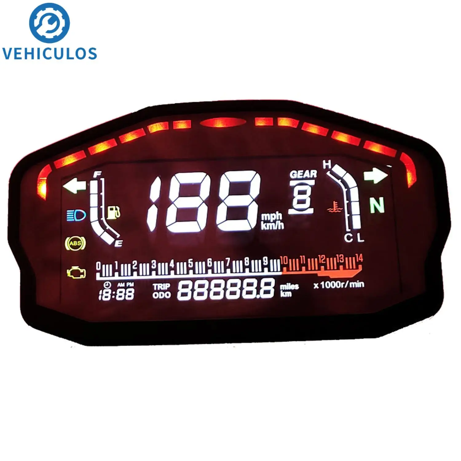 

Универсальный мотоциклетный светодиодный ЖК-спидометр, цифровой одометр, подсветка для 1, 2, 4 цилиндра для BMW, для Ducati Honda Kawasaki Yamaha