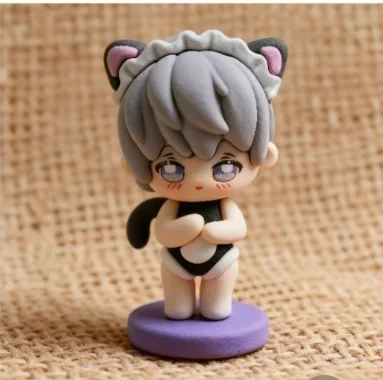 لعبة "الحب والفضاء العميق" 'لي شين، تشى يو، شين شينغوي، تشين تشي' زي خادمة تماثيل صلصال لطيفة لتزيين الطاولة وادي