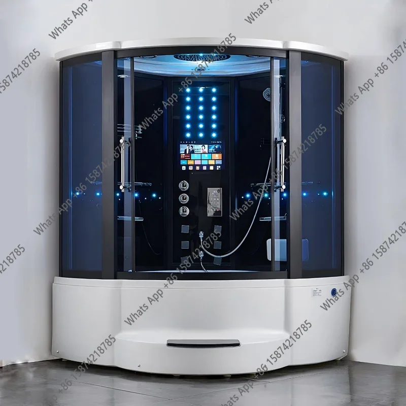 X30 1.5M Fan-shaped Single Double Luxury Steam Shower Room, Bathroom Jacuzzi Enclosed Integrated Villa Bath