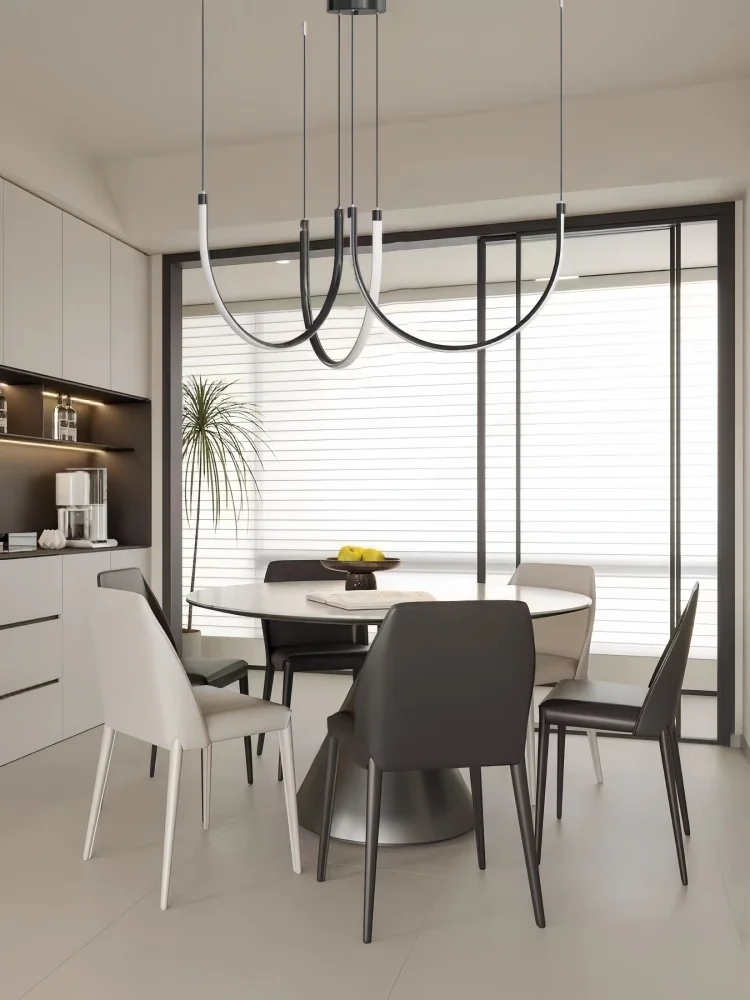 Novel Living Room Chandelier Postmodern U-shaped Chandelier Designer Curved Strip-type Art Decoration Diningroom Hall Chandelier
