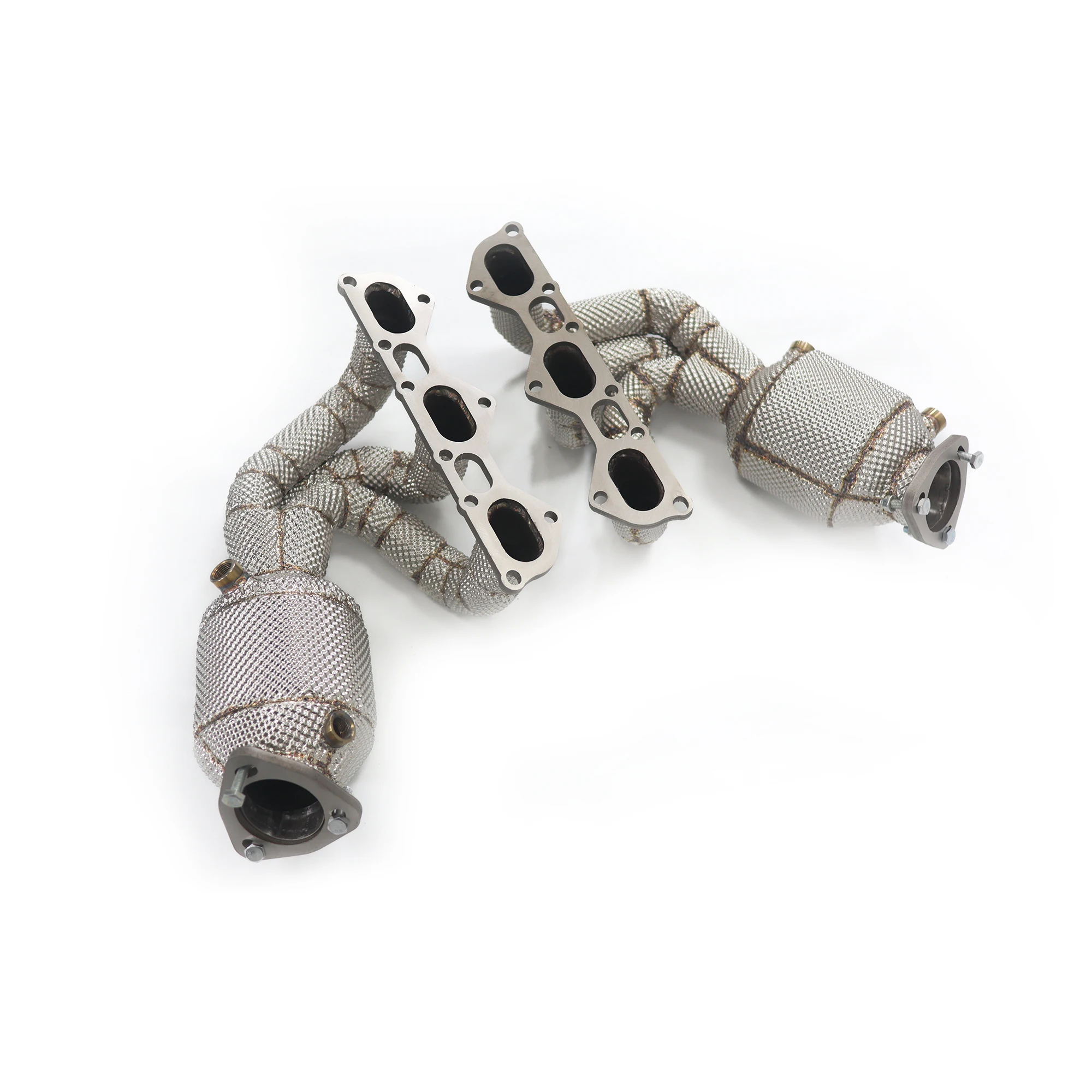 

ING High Quality Stainless Steel Exhaust System Headers Downpipe for Porsche 718 GT4 with Head Shield Auto Turning Pipe Parts