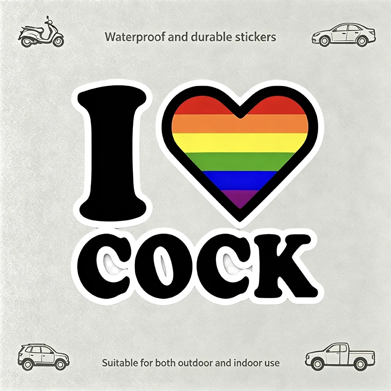 Waterproof Car Sticker Funny Rainbow Heart Decal Durable Auto Outdoor