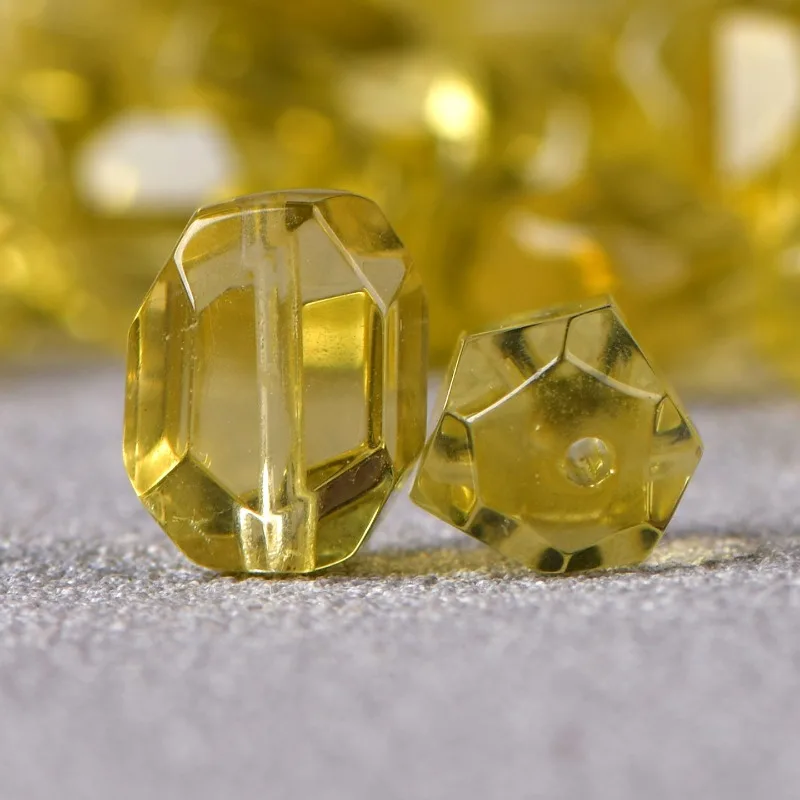Natural crystal light lemon yellow accompanying DIY handmade beaded loose beads