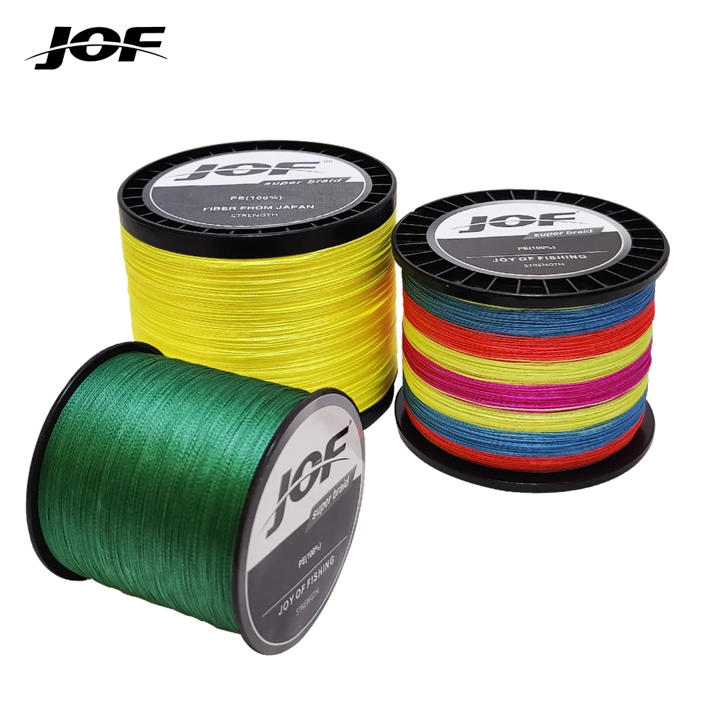 JOF Geflochtene Angelschnur X8 1000/500/300M Tragkraft 20~100LB Multifilament Japanische PE-Schnur für Bass-, Hecht- und Karpfenangeln Zubehör