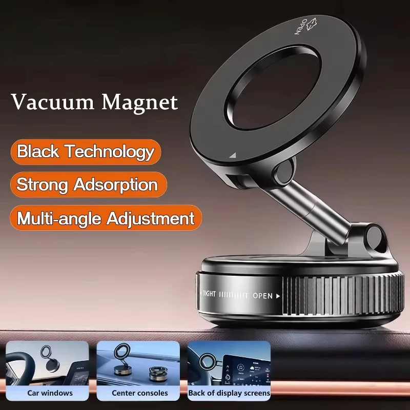 

Car Mount Electric Vacuum Magnetic Holder Foldable Strong Suction Stand For Cell Phone For iphone 12 13 14 15 16 Live Streaming