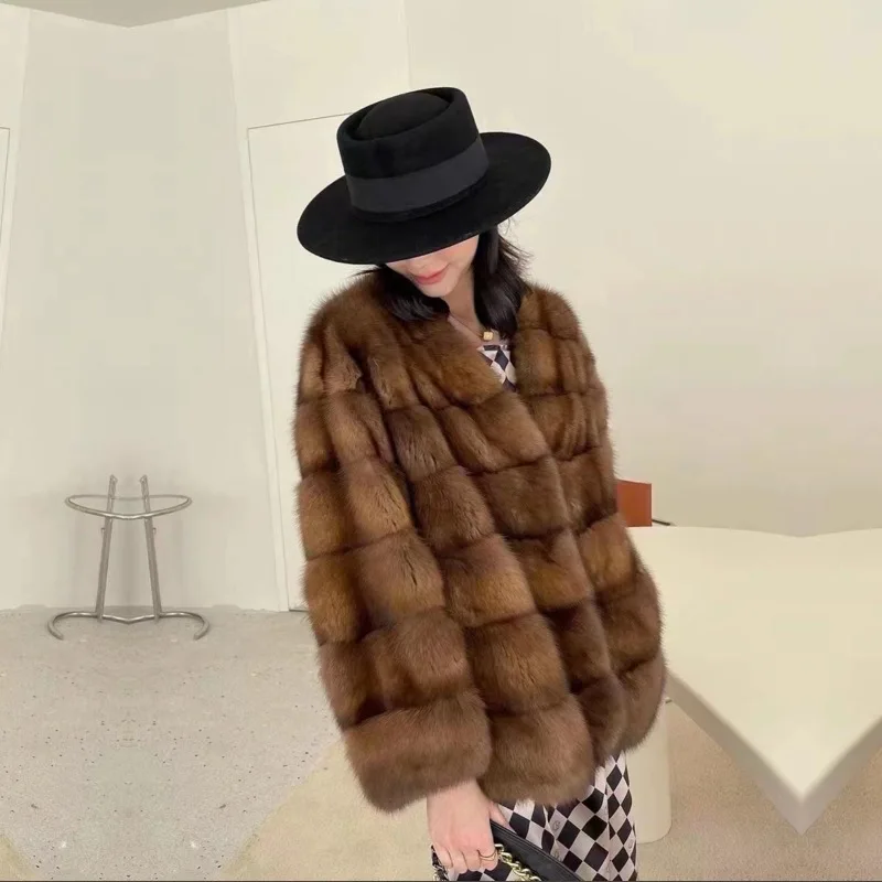 Women's Models Autumn Spring Coat Faux Fur Medium-length Eco Thickened Warm Long-sleeved Comfortable Advanced Niche Versatile