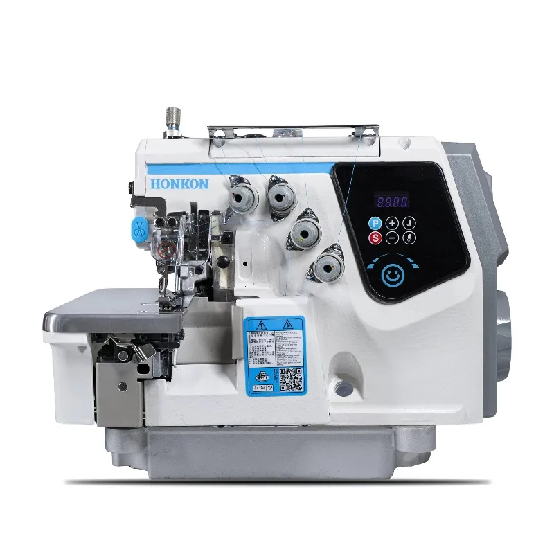 New Design HK-C7-4D Automatic Direct Drive Super High Speed Four Thread Overlock Sewing Machine Home Use Energy Saving Low