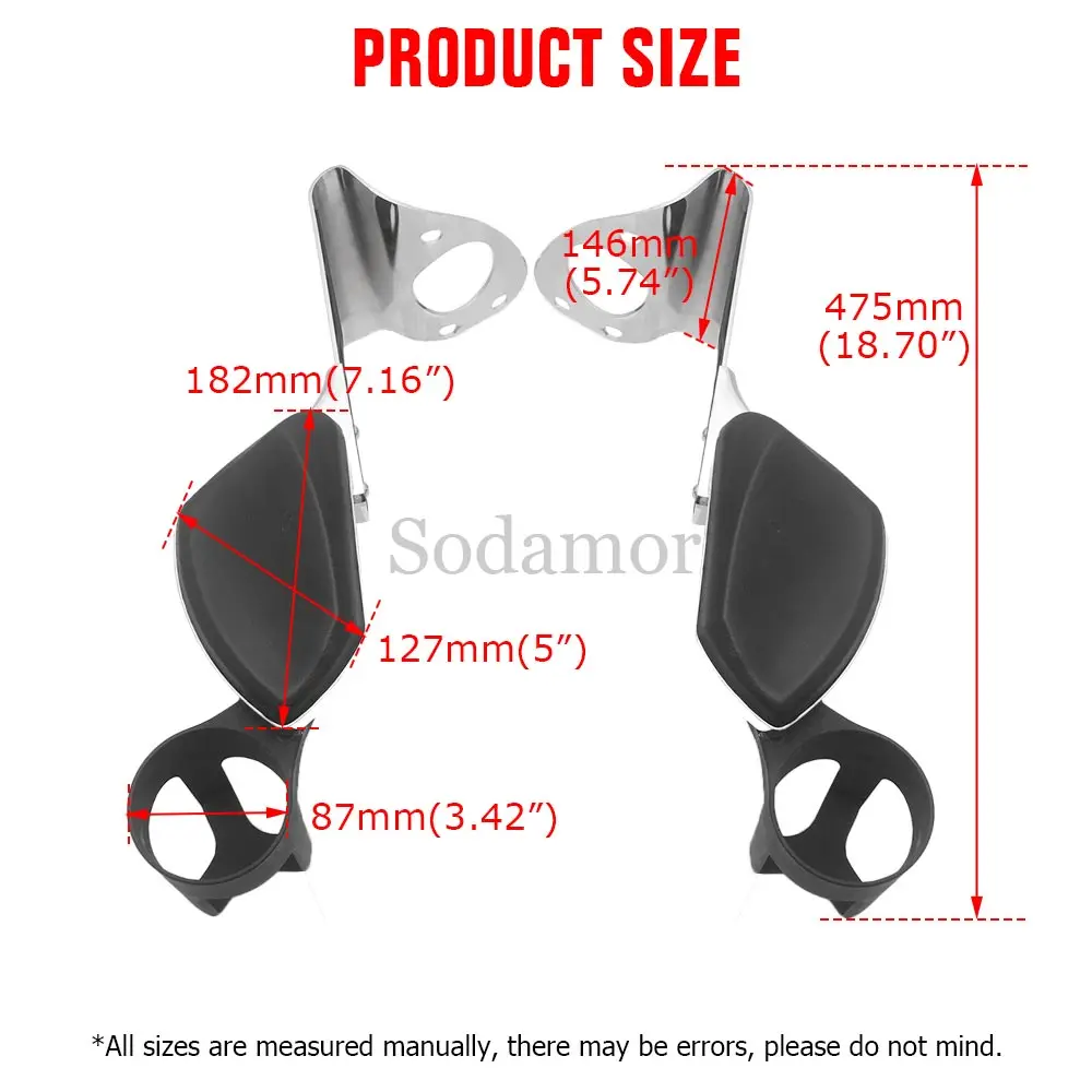 Passenger Armrests With Drink Holder Fits For Harley Touring Electra Glide Road Glide Ultra And Tri Glides 2014-Up Motorcycles