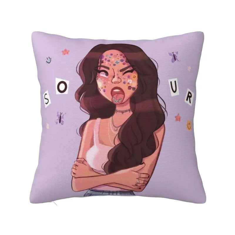 Custom O-Olivia Sour R-Rodrigo Cushion Cover Home Decorative 3D Print Throw Pillow for Sofa Double-sided