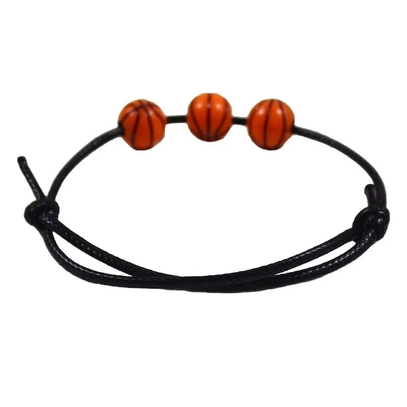 

Sports bracelet basketball couple bracelet wax thread braided baseball tennis bracelet summer gift for boys and girls