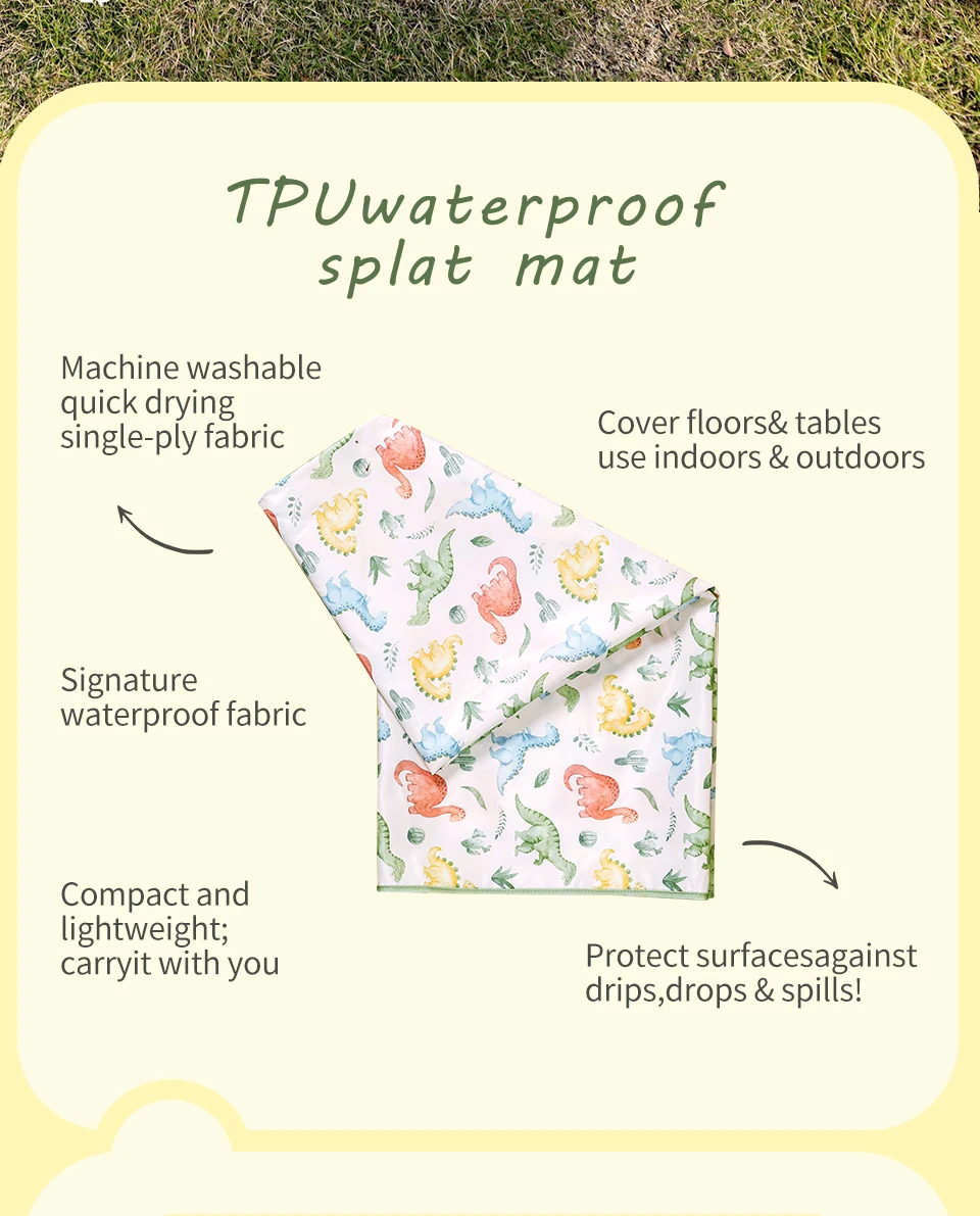 Elinfant 1 Stück Baby-Hochstuhl-Spritzer-Matte, tragbare Baby-Esszimmerstuhl-Matte, wasserdichte Spill-Matte, rutschfester Bodenschutz, Spritzmatte – Detail 2