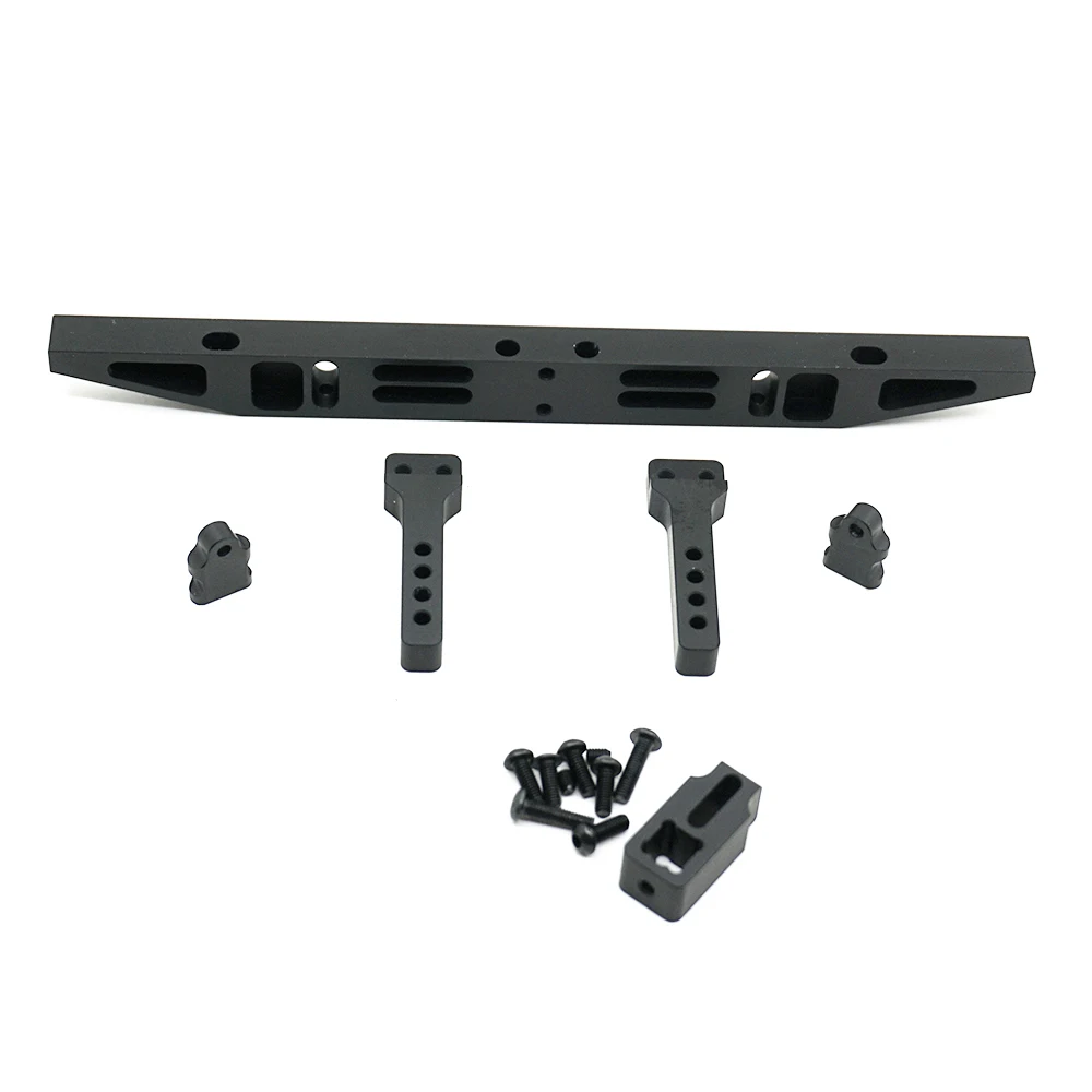 AXSPEED CNC Metal Alloy Front / Rear Bumper with Winch Mount for TRX-4 TRX4 Defender 1/10 RC Crawler Car Model Upgrade Parts