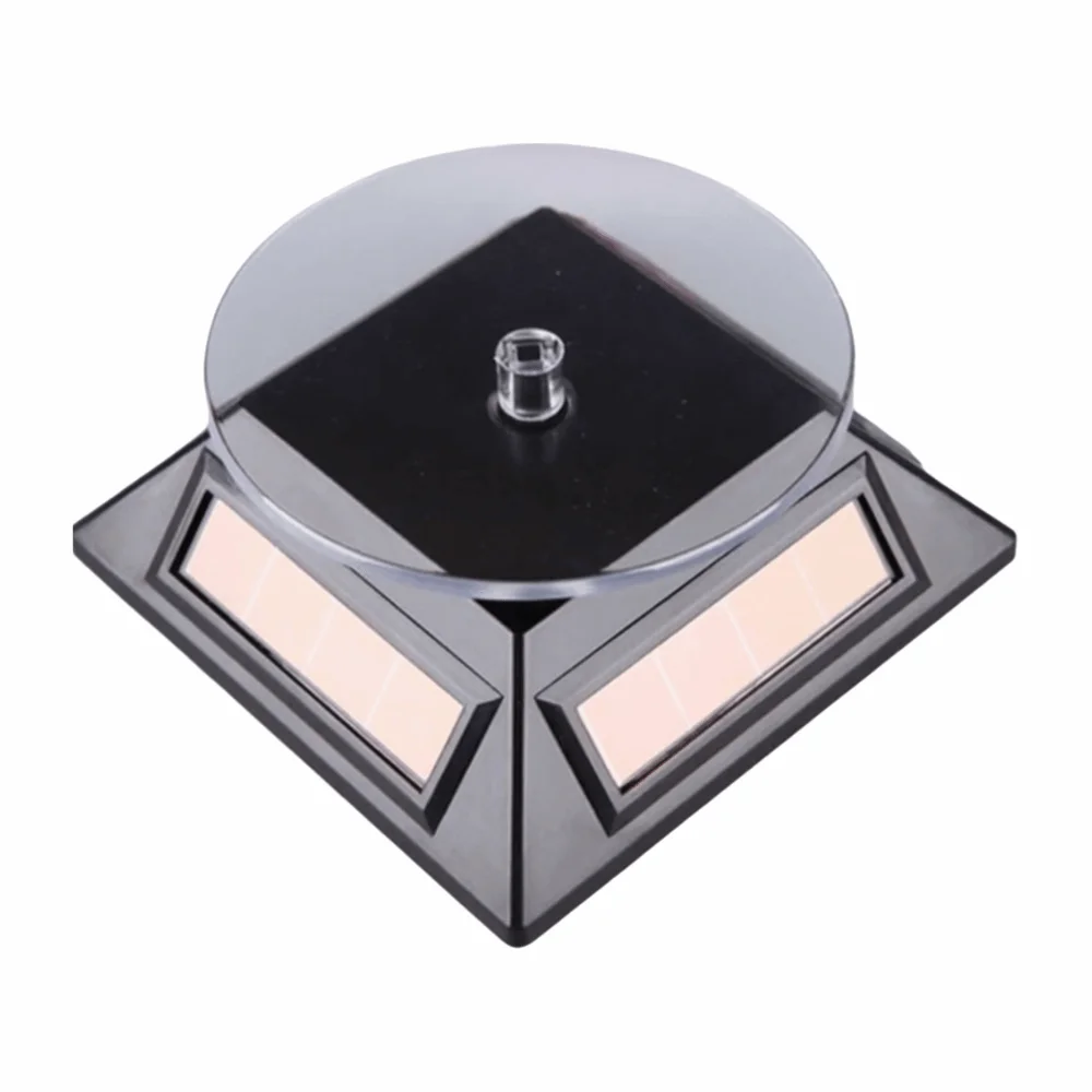 360 Degree Rotation Solar Turntable Compact Design Gift Display Solar Showcase Portable Solar Powered Jewelry Display Stand