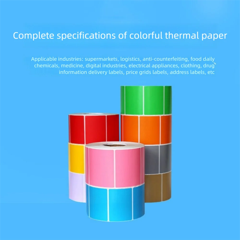 500/800PCS Multicolor Thermal Paper Rectangle Waterproof Self-adhesive Label 40*30mm 40*60mm Oil Proof Label Sticker