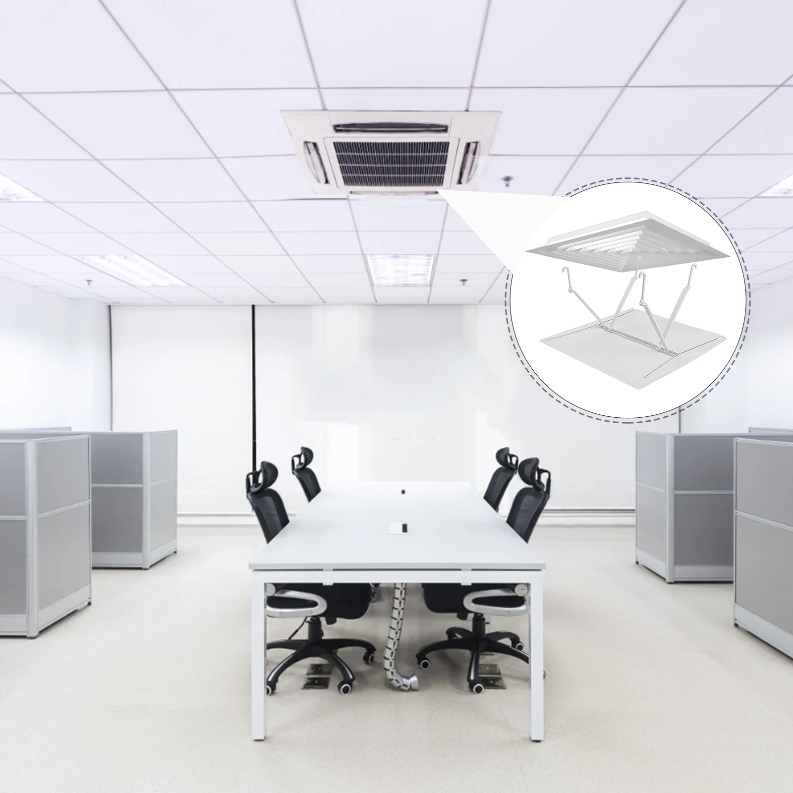 

Square Central Air Conditioner Deflector Lightweight Easy Clean Air Diverter Anti-Direct Blowing Ceiling Vent Deflector