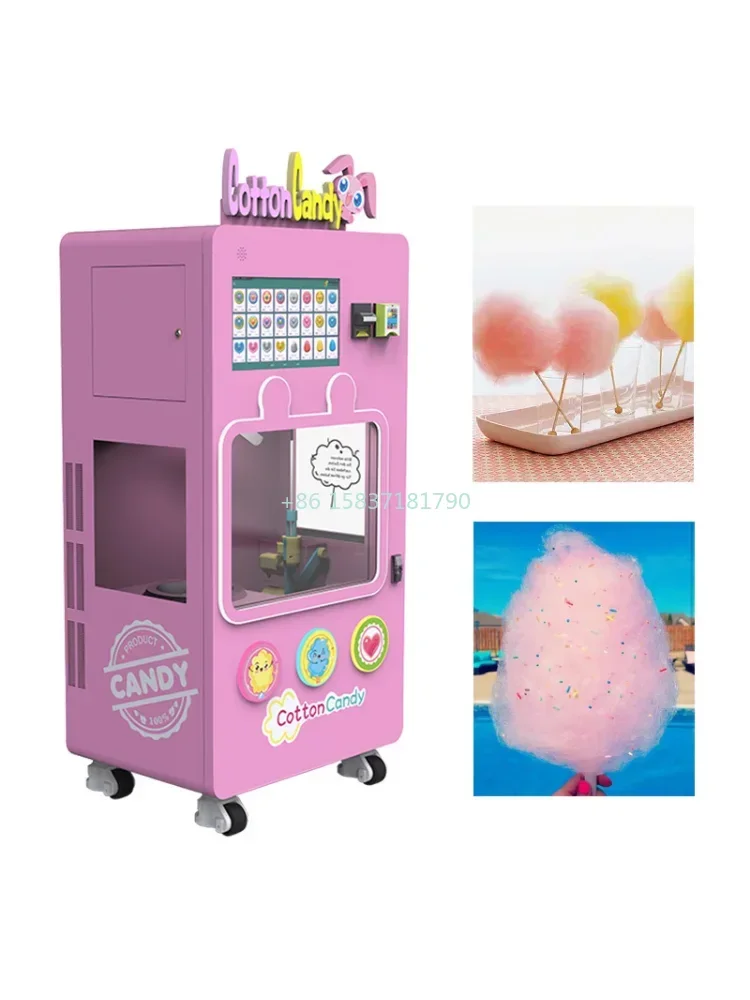 EXW Price Full Automatic Cotton Candy Machine Shopping Mall Kids Customized Marshmallow Making Cotton Candy Vending Machine