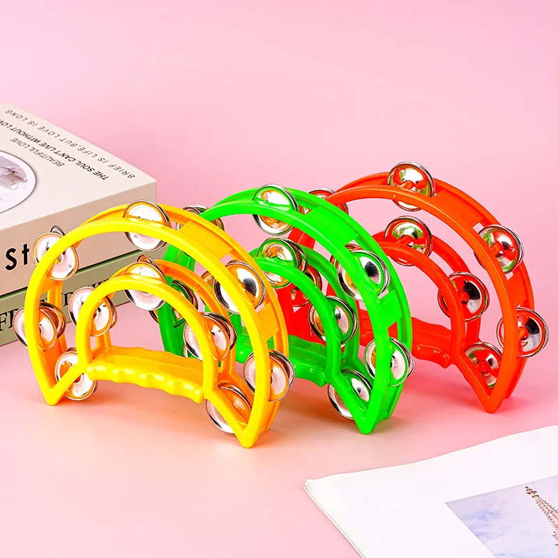 

Музыкальный инструмент Орф: Цветной двойной тамбурин-колокольчик, ручной барабан, подарок для взрослых, развивающая игрушка, перкуссионный инструмент для KTV и вечеринок