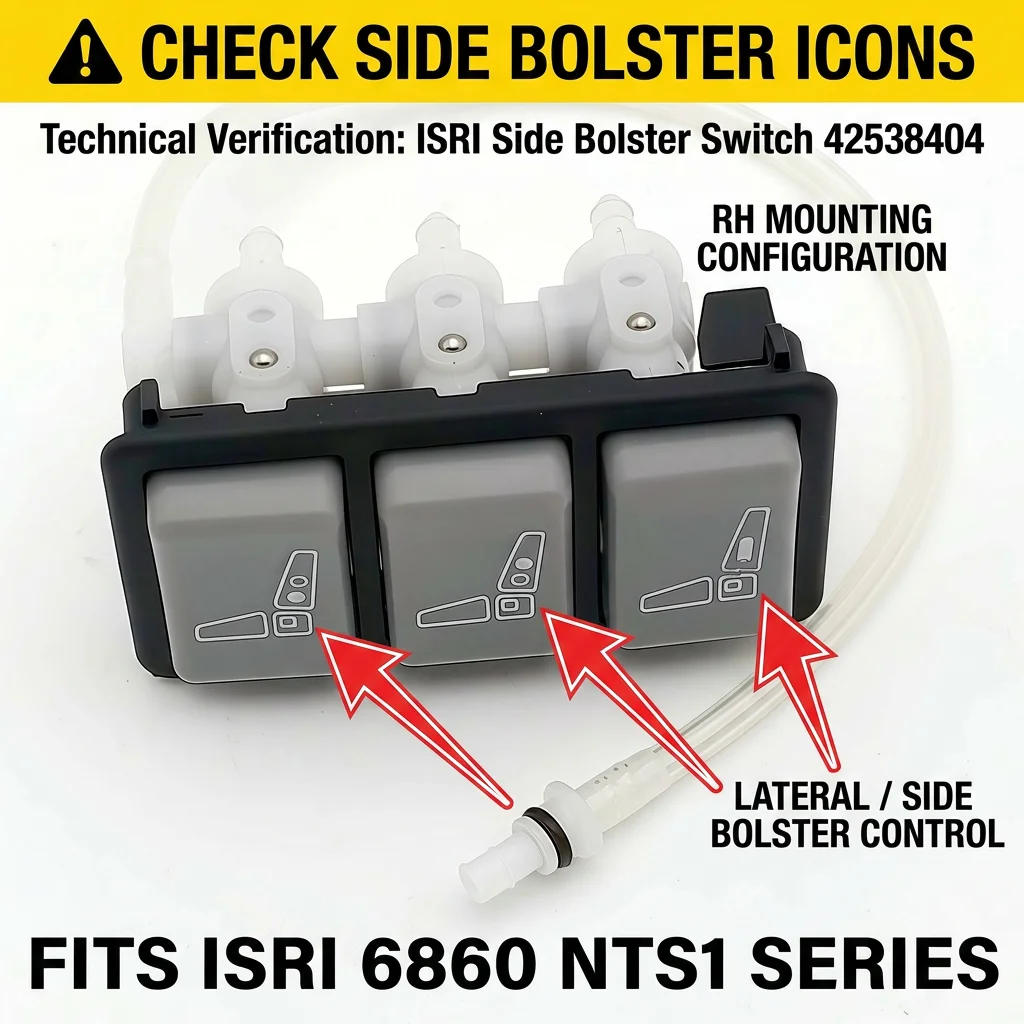 42538404 81623986093 ISRI 6860 NTS1 Seat 3-Button IPS Side Bolster Control Valve for MAN IVECO Scania Lateral Support Switch