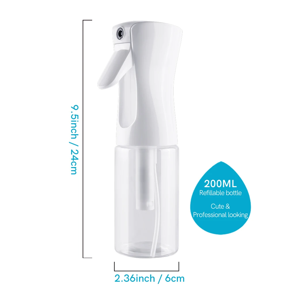 1pc 200ML Ultra Fine Continuous Water Mister Ergonomic Design Spray Bottle for Hairstyle Cleaning Plants 2022 Hot Sale