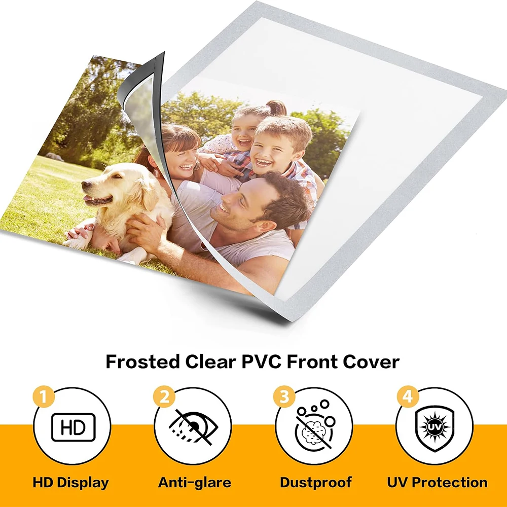 1/2/5pcs Rectangular Magnetic Photo Frame 25x35cm Silver Self Adhesive No Punch Display Frame Reusable Wall Poster Frame