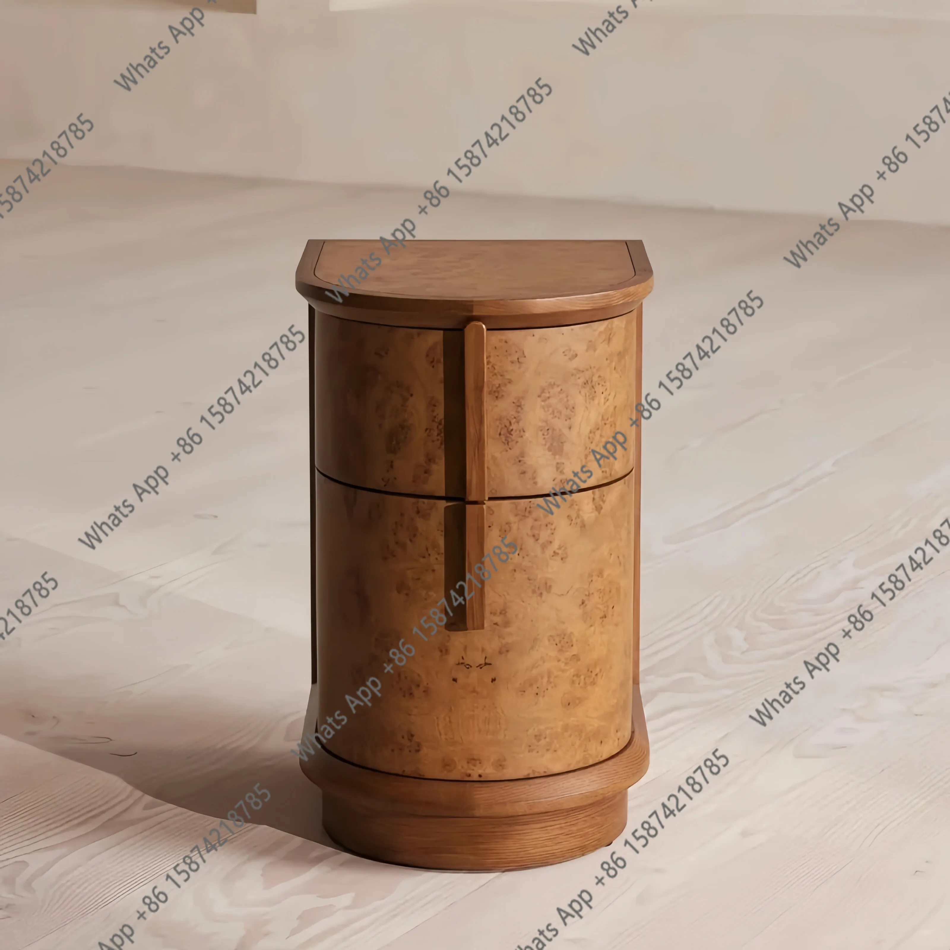 Medieval solid wood bedside table French retro style living room home designer storage cabinet bedroom light luxury side cabinet