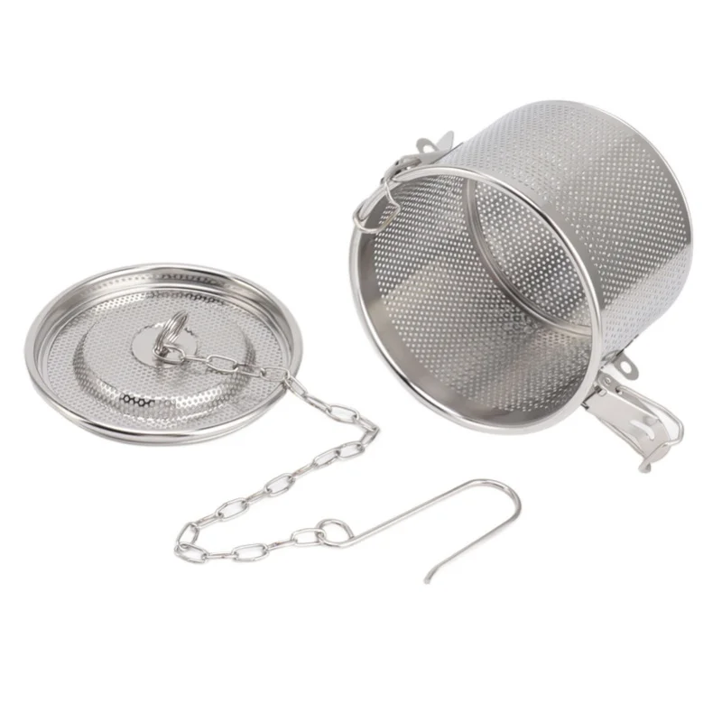 Seasoning Strainer With Hanging Chain Stainless Steel Tea Balls Filter Soup Seasonings Separation Basket Diameter 12cm/4.7in