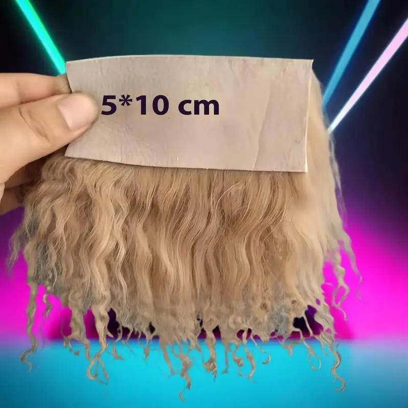 Curly Wig Extensions for SD Blythe Doll, 1Pcs Mongolia Sheepskin Fur Doll Hair Accessory