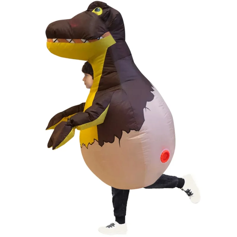 Kids T-REX Inflatable Costumes Halloween Cosplay Costume Dinosaur Egg Blow Up Disfraz Party Birthday Gift for Children Unisex