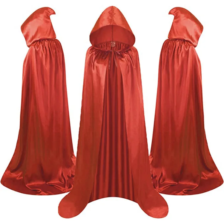 Halloween Reaper Cloak with Hood Long Cosplay Costume Props Kids Adults multi-size Soft Fabric Witch Elf Ghost Festival Cloak