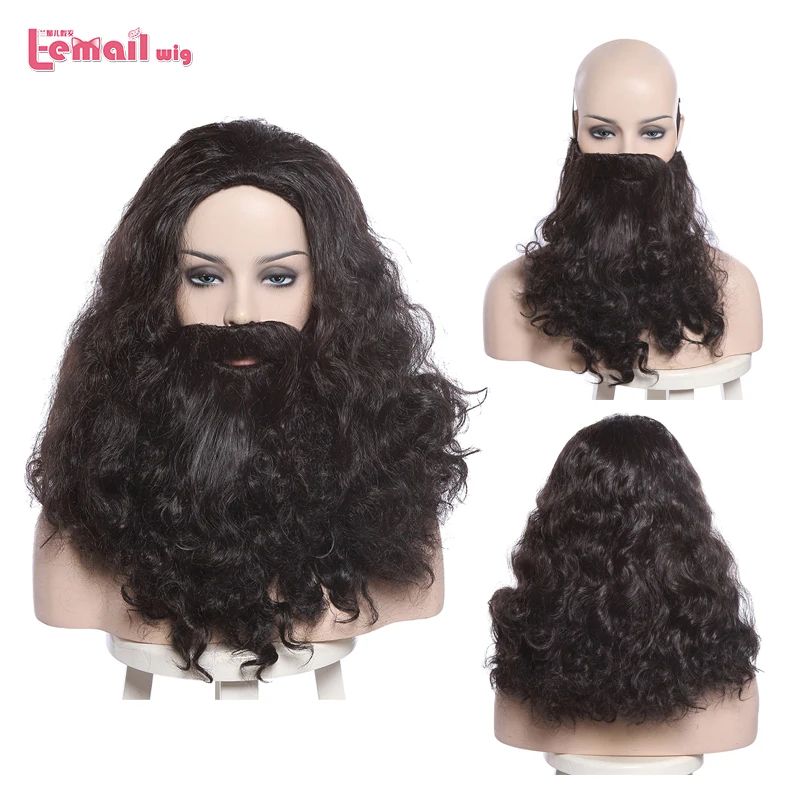 L-correo electrónico Peluca de Halloween Albus Dumbledore Cosplay pelucas Lucius Malfoy Rubeus Hagrid Bellatrix Lestrange Moive pelo sintético