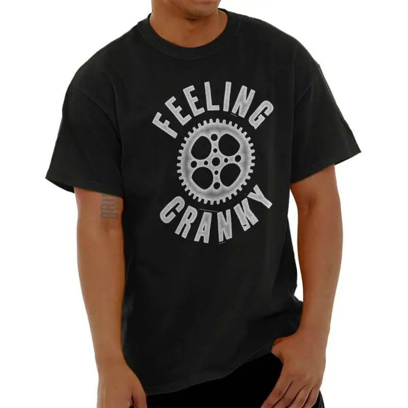 

Funny Biker Pun Joke Feeling Cranky Humor Womens or Mens Crewneck T Shirt Tee