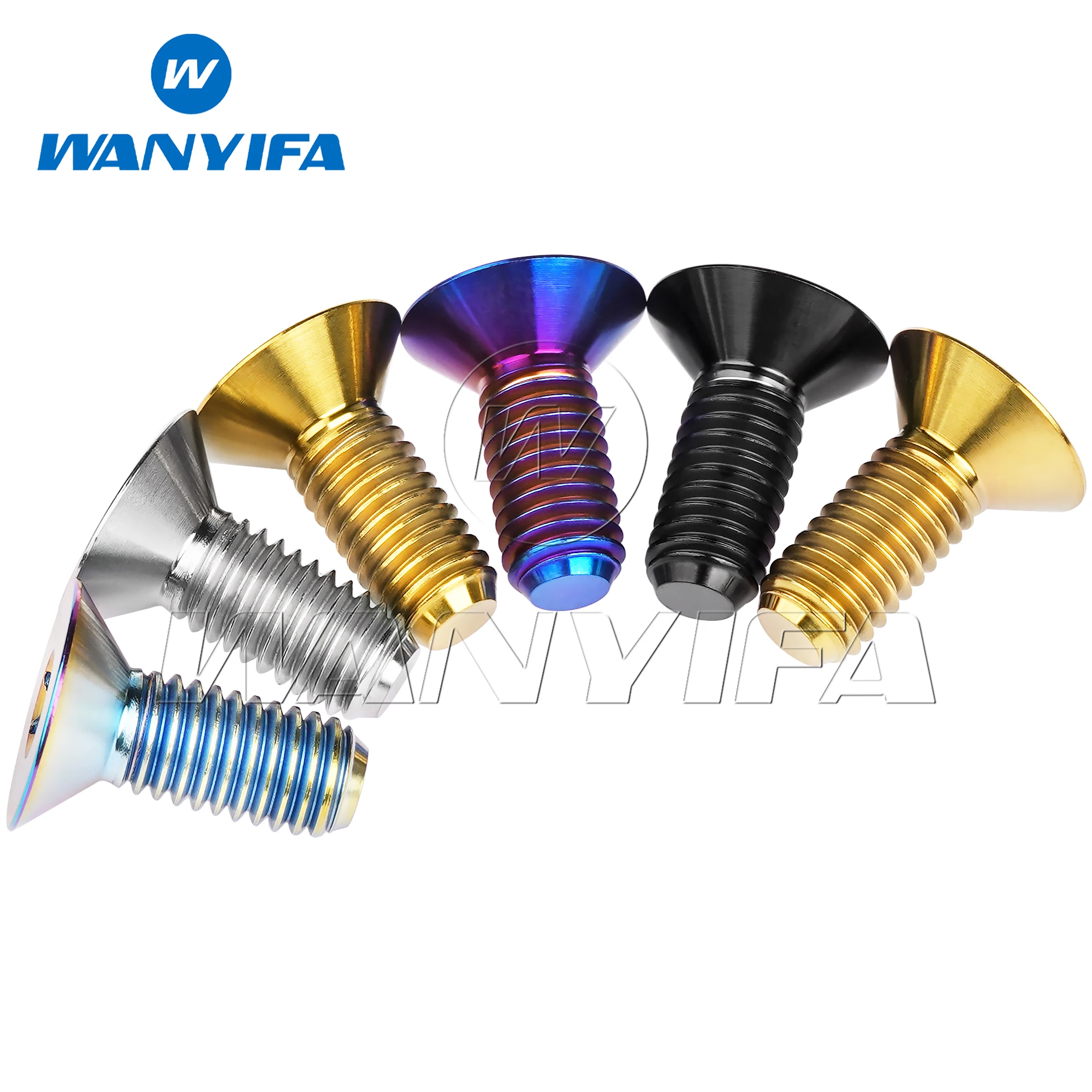 Wanyifa Titanium Bolts M6x15mm  M8x20mm for Bicycles And Motorcycles Countersunk Head Titanium Screws with Plum Blades