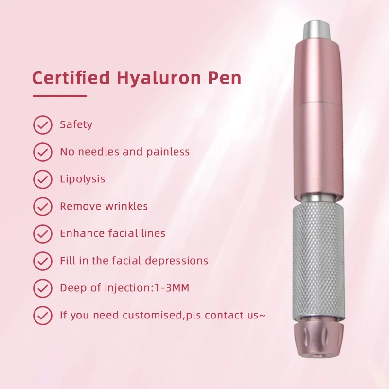 2 In1 Injection Gun Hyaluron Pen Kit + 0.3ml&0.5ml Ampoule Gold Hyaluronic Acid Pen Nebulizer Lip Injector Anti-Wrinkles Device