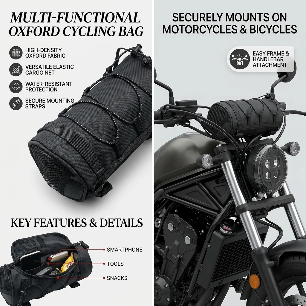 Multi-Functional Portable Bicycle Front Frame Bag, Oxford Fabric Cycling Storage Organizer for Road Bike,Bicycle Accessories