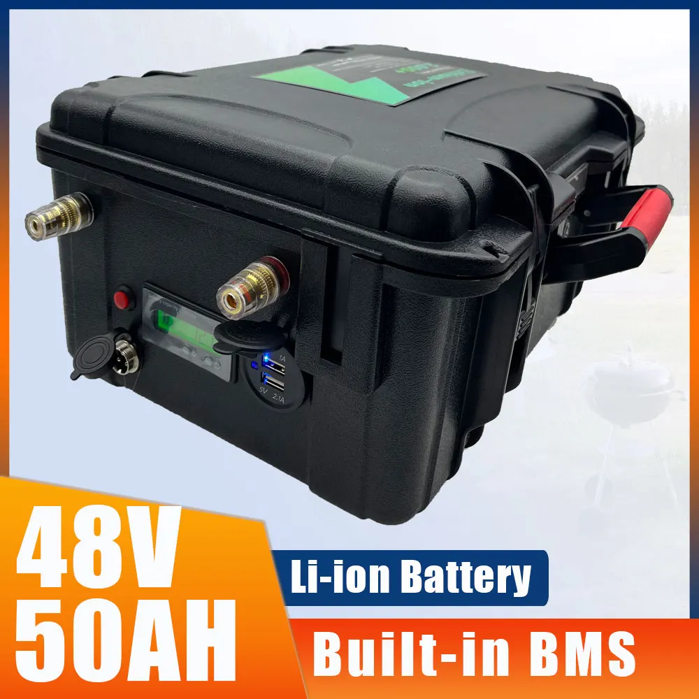 SEENRUY 48V 50AH Li-ion With Bluetooth 2400W Motor Inverters Forklift RV Electric Surfboard Lithium Polymer Battery