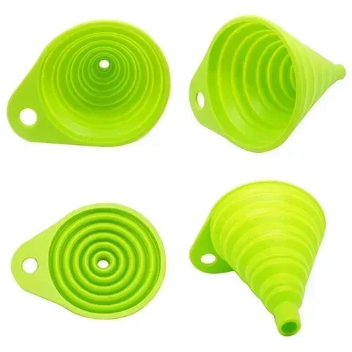 1/4PCS Silicone Collapsible Funnel Foldable Kitchen Long Neck Dispense Gadget Tool Filter Sorter Small Water Bottle Liquid Oil view 5