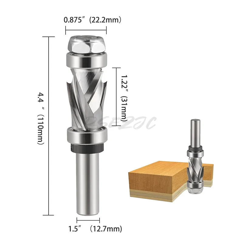 1pc Spiral Trimming Cutter Composite Integral Alloy Milling Cutter Engraving Composite Woodworking Milling Cutter