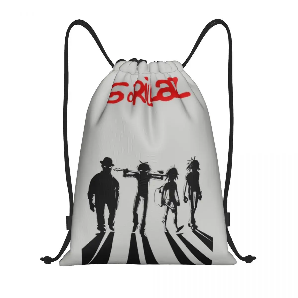 Personalizado Gorillazs Rock Band Wallpaper Mochila com cordão Bolsa de ginástica esportiva para homens e mulheres Mochila de treinamento