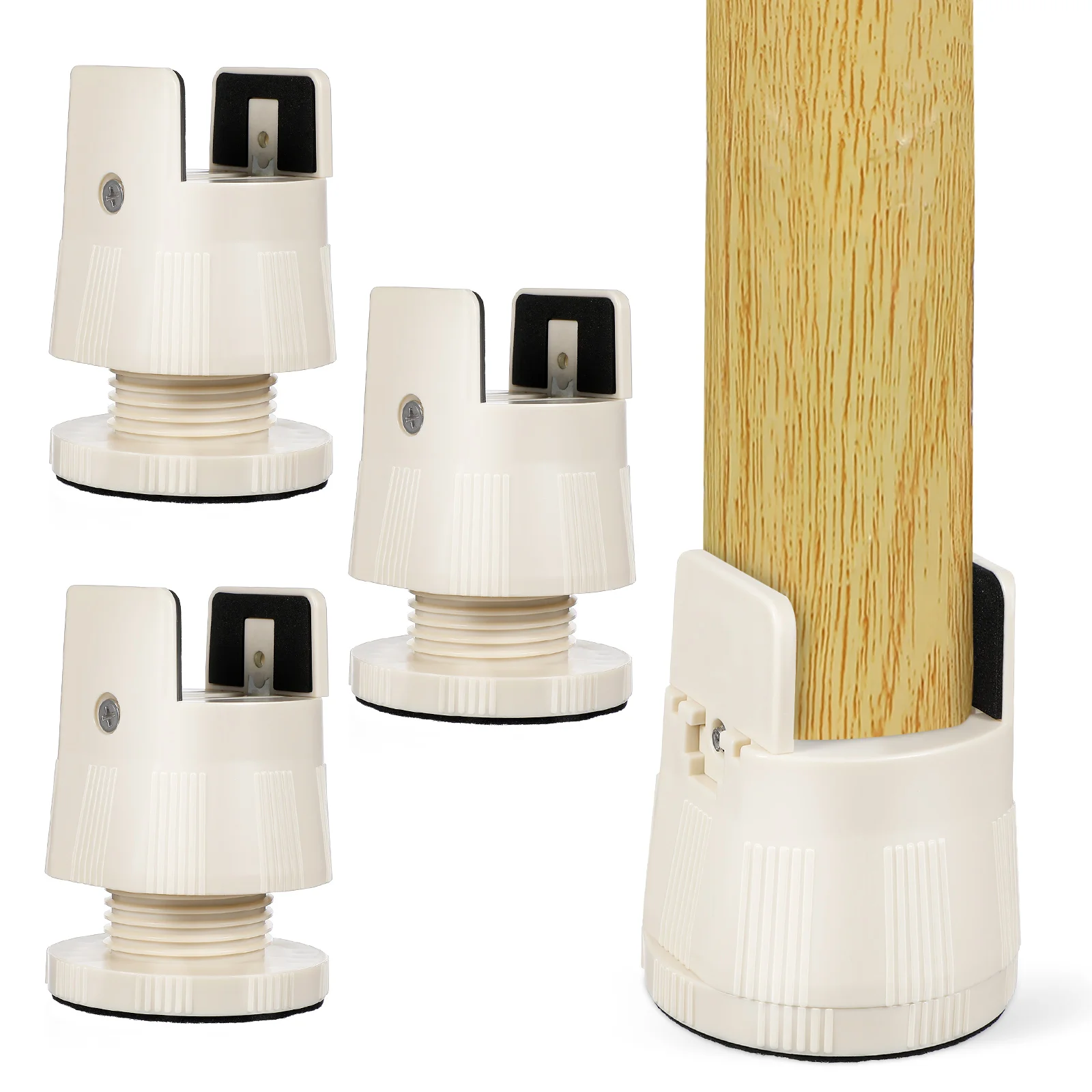 

4pcs Adjustable Height Table Leg Risers Heavy Duty Furniture Lift For Bed Chair Desk Cabinet Stabilizer Floor Protection
