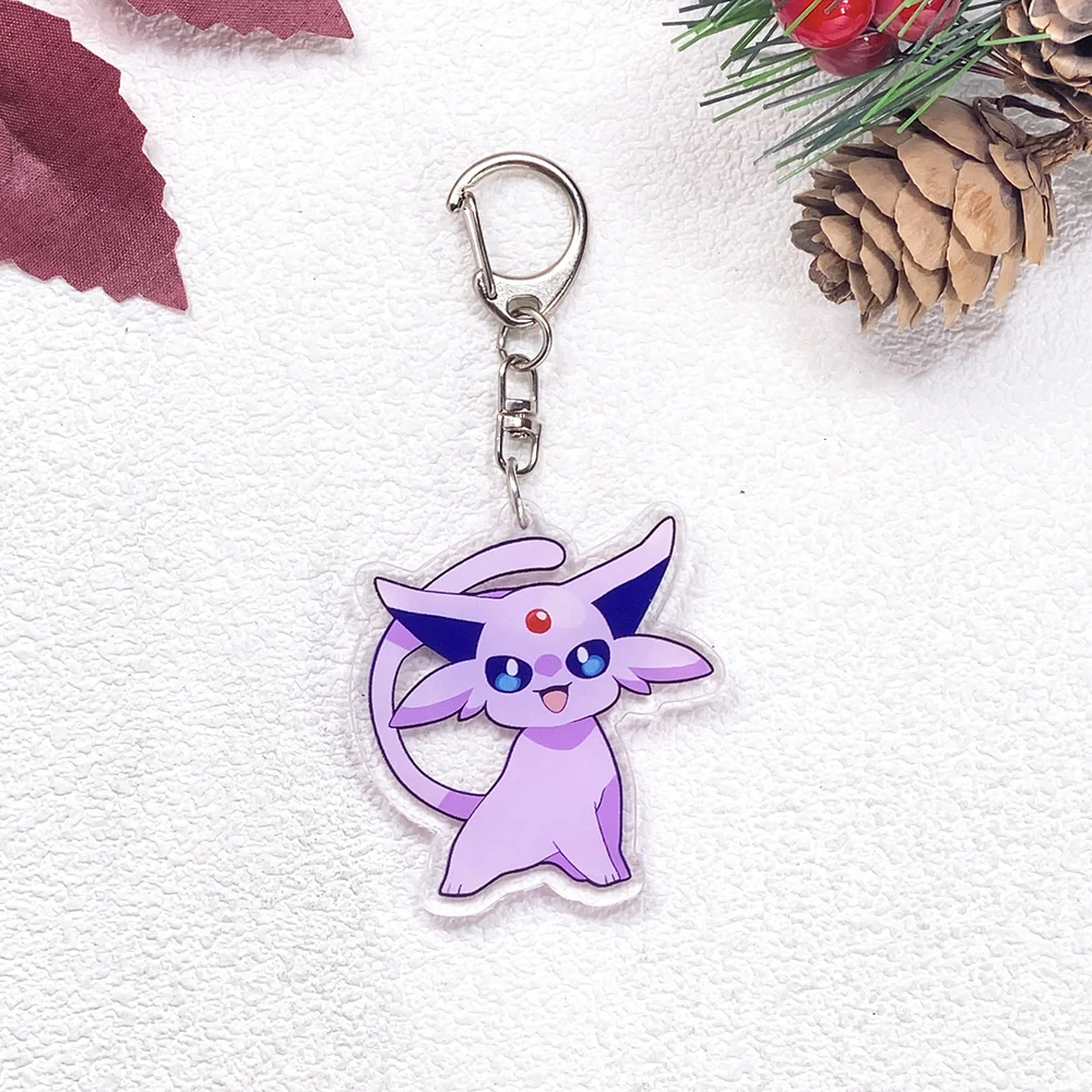 1/9 Stück Anime Pokémon Eevee Schlüsselanhänger Zubehör Acryl Niedliche Anhänger für Taschen Lustiger Schlüsselhalter Rucksack-Dekoration Geschenke – Detail 10