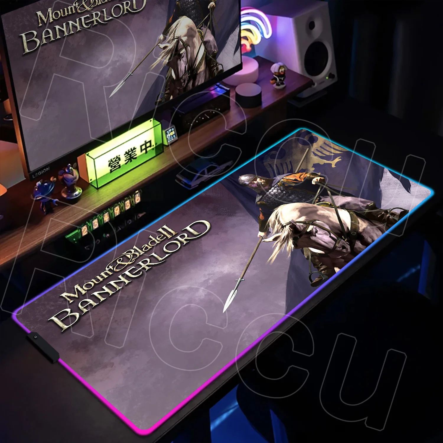 

RGB 900X400mm XXL Mouse Pad Anime game Mount and Blade natural rubber pad Gamer Keyboard Gaming Accessories expand LED Desk MatS