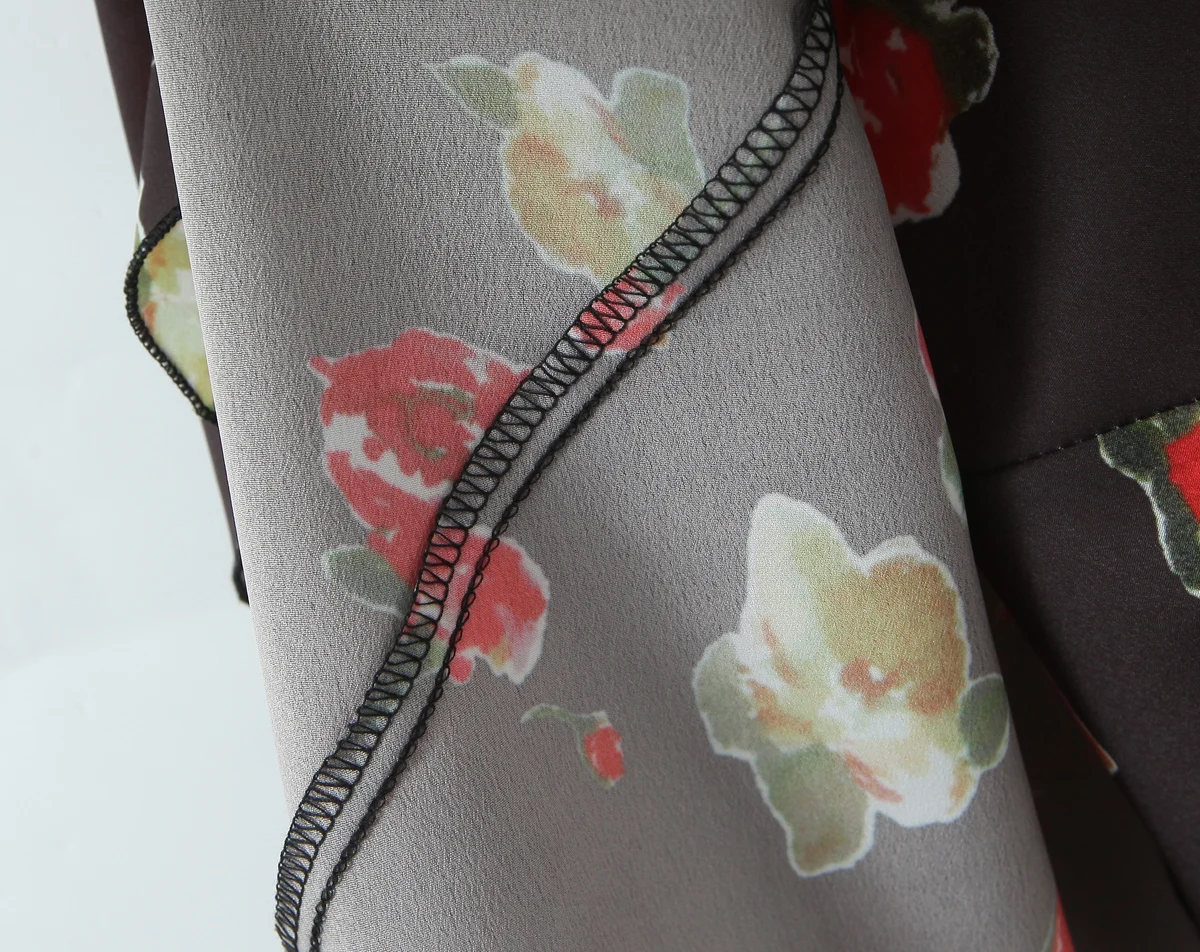 Novo verão preto com vermelho floral impressão emendado rendas babados vestido de manga curta feminino decote em v midi vestidos femme robe