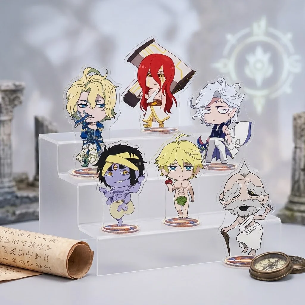 Anime Record of Ragnarok Acrylic Stand Keychain 10CM Q Version Jack the Ripper Adam Zeus Poseidon Desk Ornament Fan Collectibles