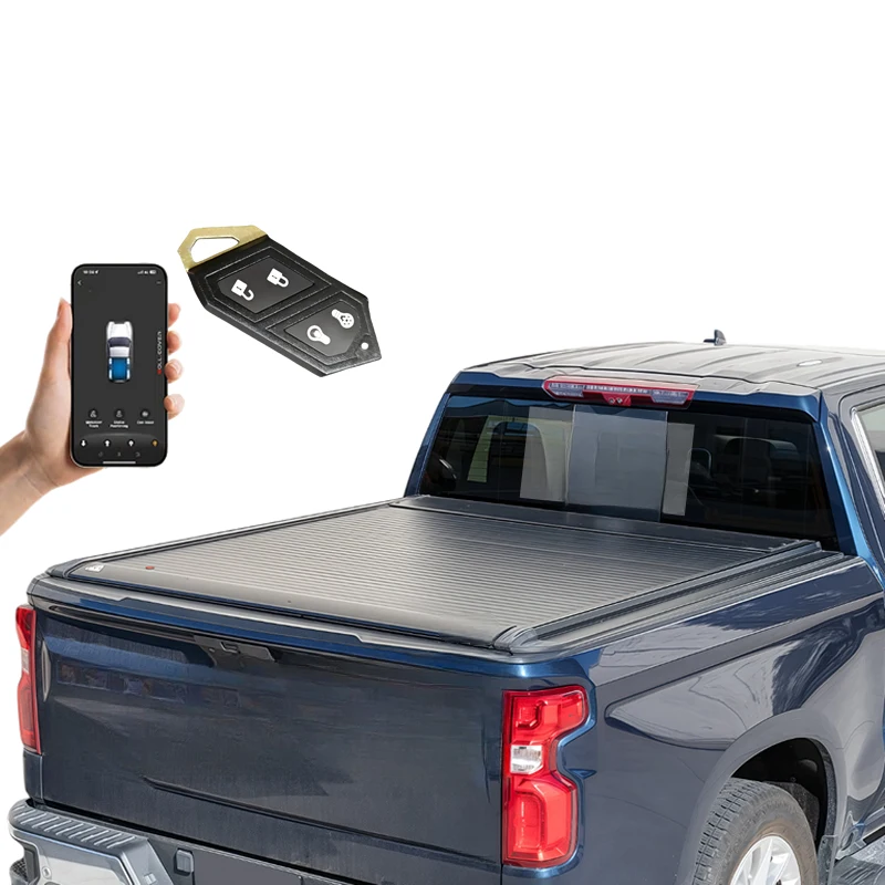 High Quality Electric Aluminum Roller Shutter Cover for Silverado/Colorado/Canyon 2014-2025, Hard Top with Locking