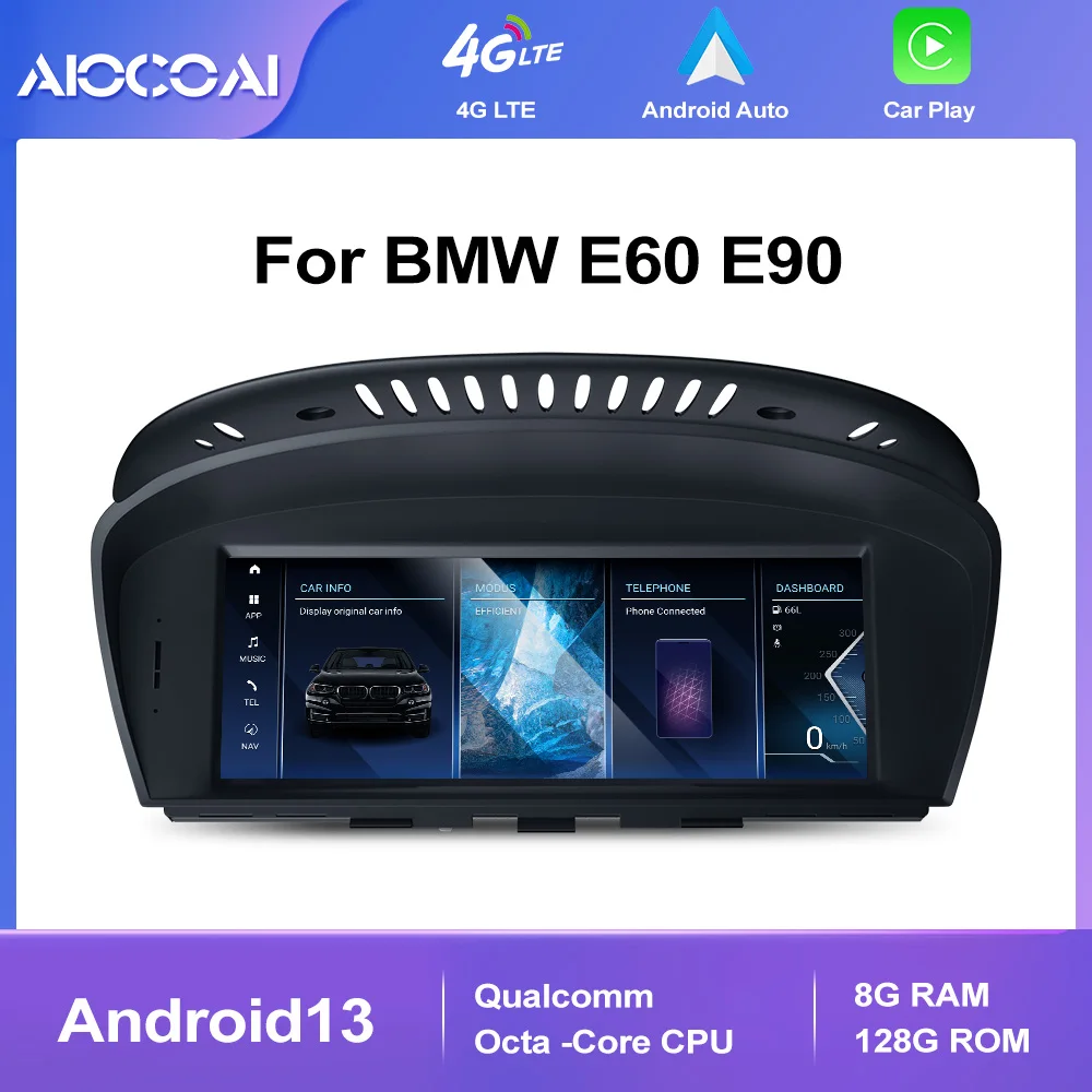 AIOCOAI Qualcomm Android13 HD-экран с Carplay Android Auto для Serie 3 5 E60 E61 E63 E64 E90 E91E92 E93 Мультимедийный плеер