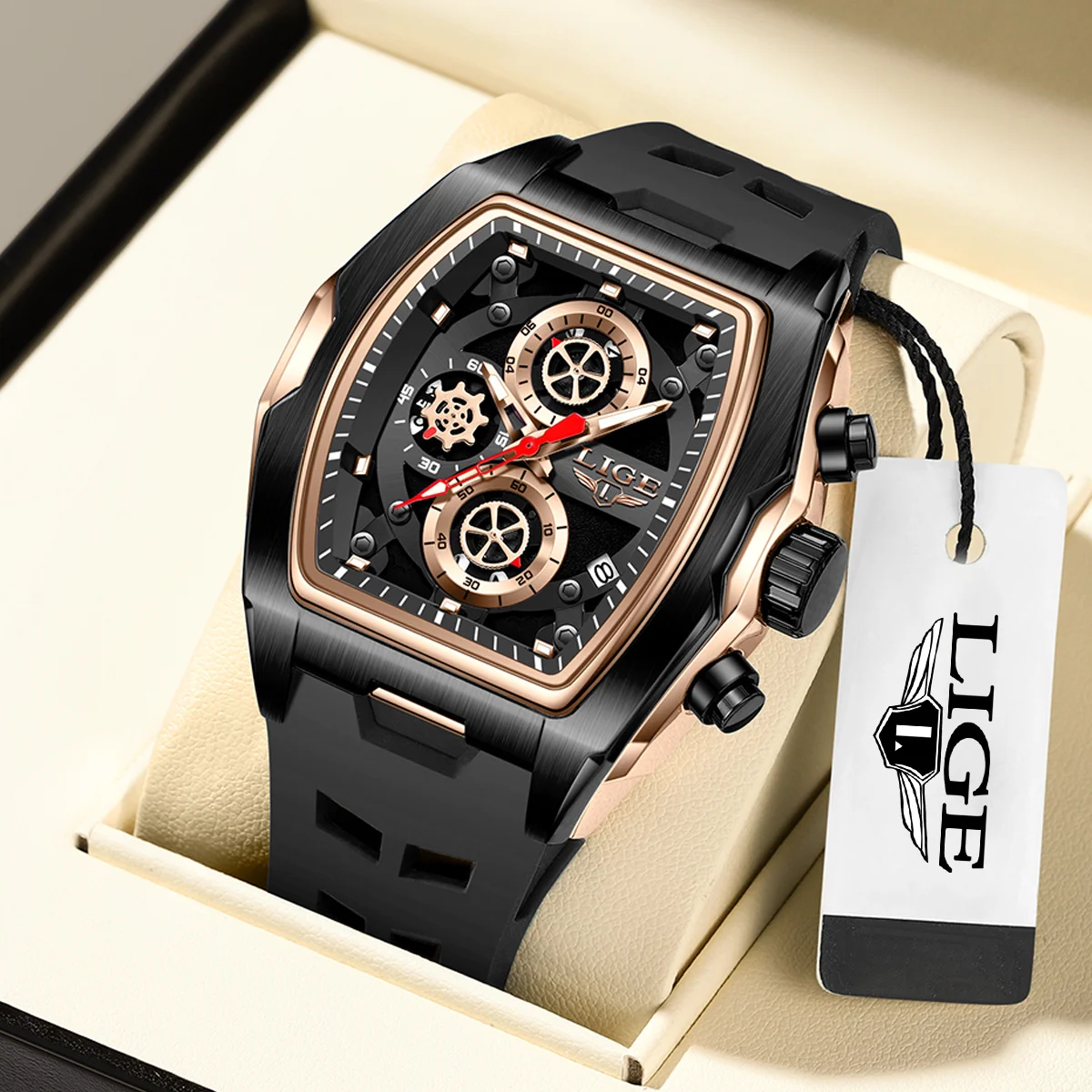 FOXBOX Military Men's Quartz Watches Fashion Sports Business Waterproof Men Watches Casual Wristwatch Chronograph Luminous Clock