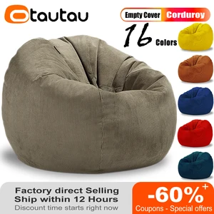 Otautau Adults Children Corduroy Bean BagカバーフィラービーンバッグプーフチェアパフサロンコーナーシートゲームムービーSAC DD005 8ベストセールスビーンバッグカバー-8