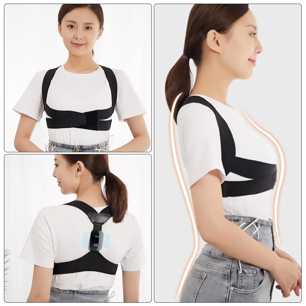 

1 Set Smart Hunchback Corrector Ergonomic Back Posture Corrector Vibration Reminder Adjustable Upper Back Shoulder Belt For