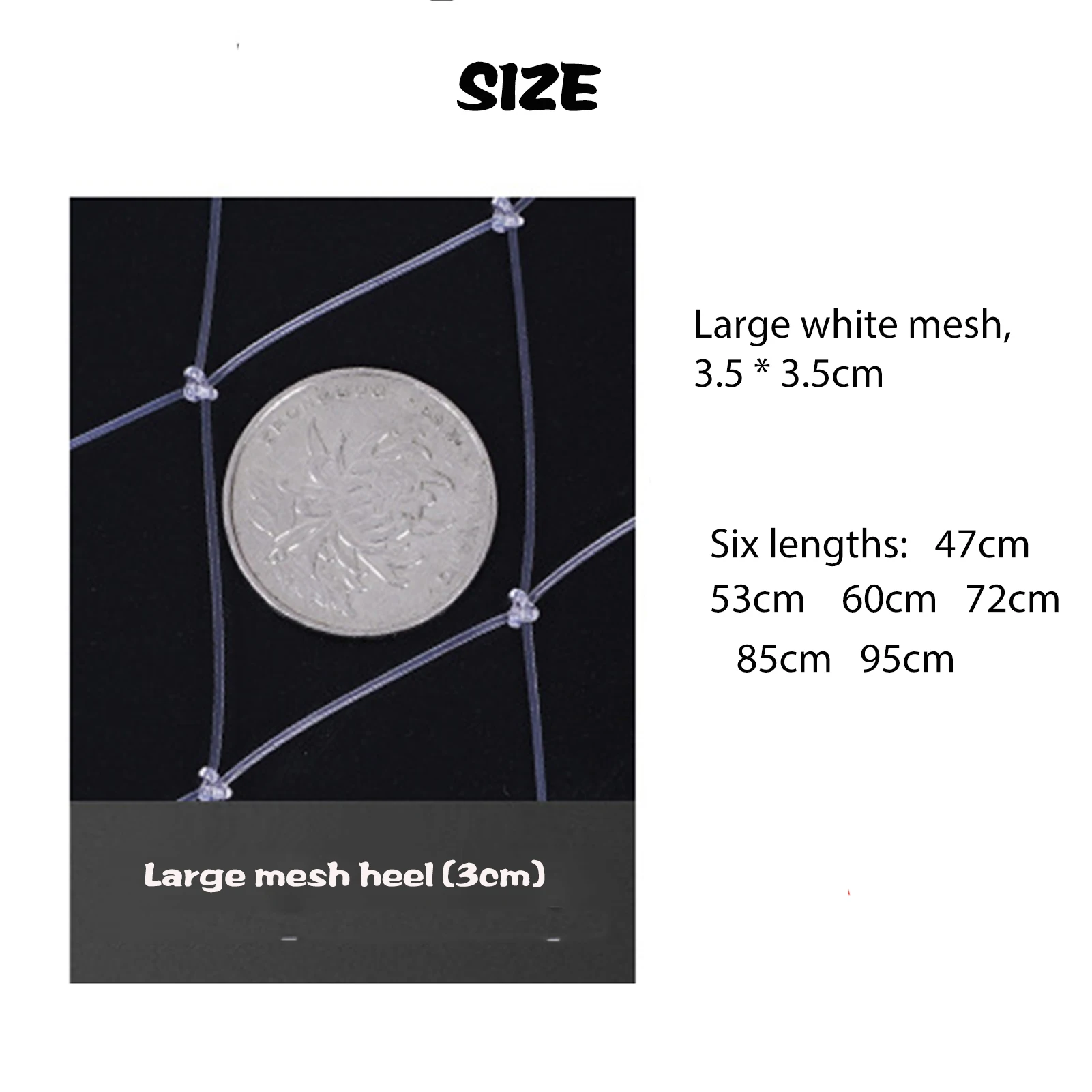 Nylon Fishing Net  53/60/95cm Saltwater Double Line Woven Folding Fishing cast Tool Single Wire Dense Eye Net Bag Accessories