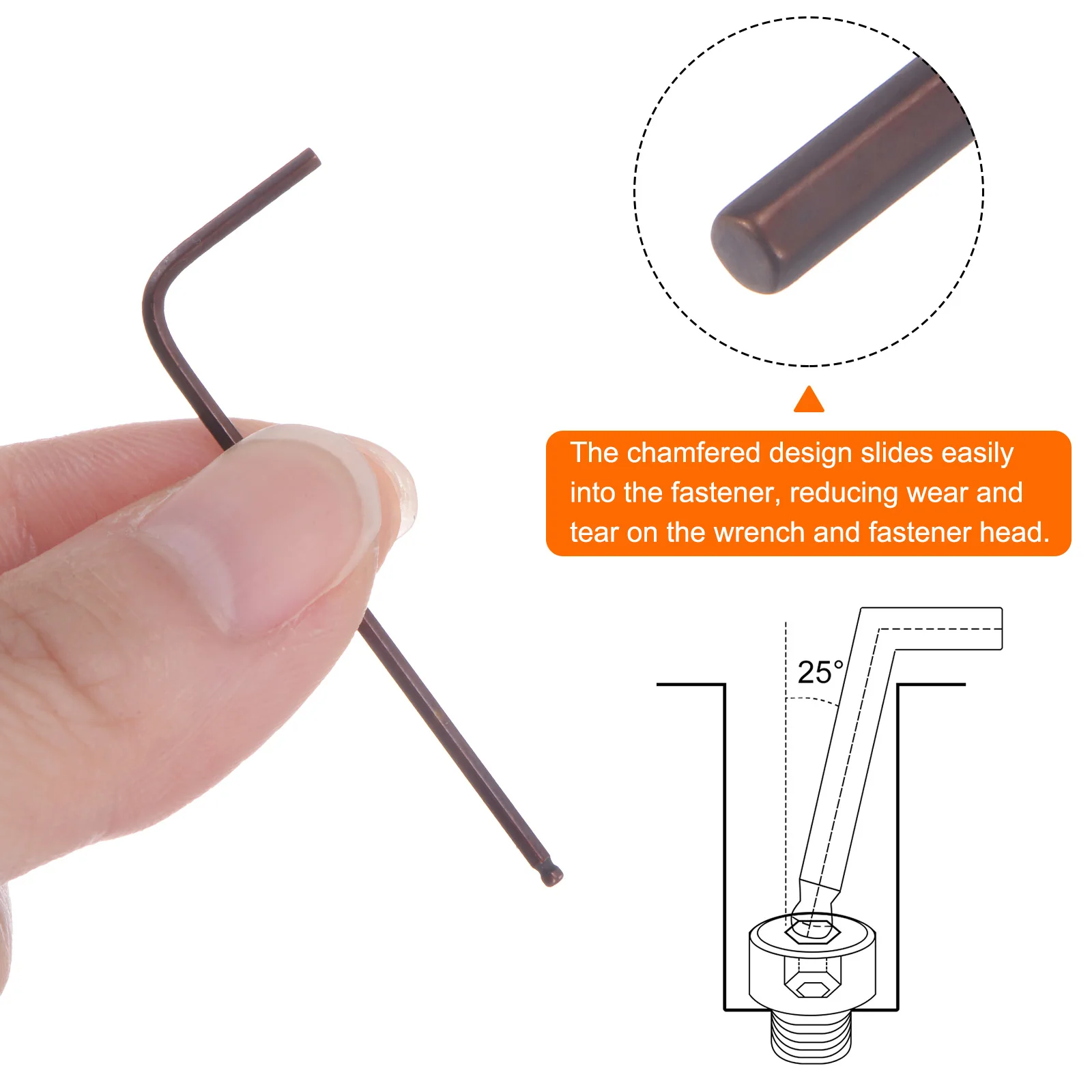 1/2pcs Ball End Hex Key Wrench 1.5/2/2.5/3/4/5/6/8/10mm S2 Steel L-Shape Hexagon Metric Wrenches Repairing Tool for Home Red